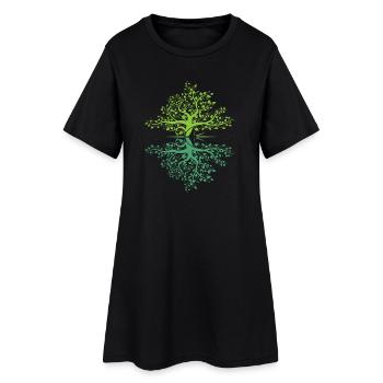 Arbre Réflexion Forêt Protection de la nature Logo extérieur - Robe T-shirt Femme - noir - Devant