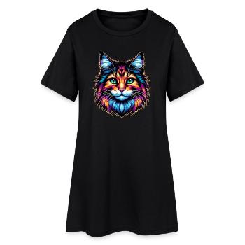 Chat - Robe T-shirt Femme - noir - Devant