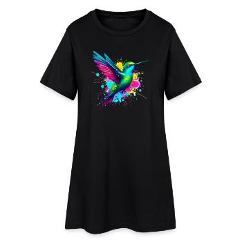 Colibri - Robe T-shirt Femme - noir - Devant
