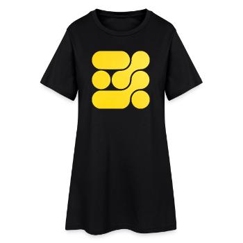OCHOOO - Jaune - Robe T-shirt Femme - noir - Devant