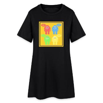 Drôles d’hommes - Robe T-shirt Femme - noir - Devant