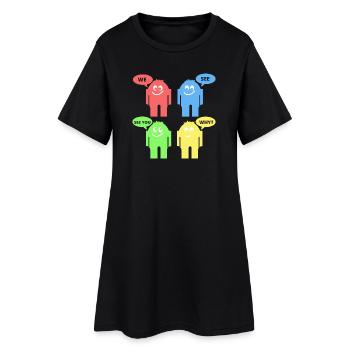 Drôles d’hommes - Robe T-shirt Femme - noir - Devant