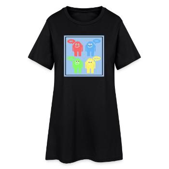 Drôles d’hommes - Robe T-shirt Femme - noir - Devant