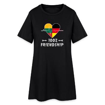 Litauen und Deutschland 100% Freundschaft - Frauen T-Shirt-Kleid - Schwarz - Vorne
