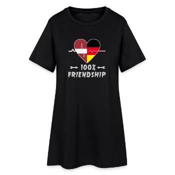 Lettland und Deutschland 100% Freundschaft - Frauen T-Shirt-Kleid - Schwarz - Vorne
