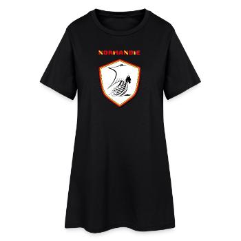 Normandie - Frauen T-Shirt-Kleid - Schwarz - Vorne