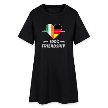 Irland und Deutschland 100% Freundschaft - Frauen T-Shirt-Kleid - Schwarz - Vorne