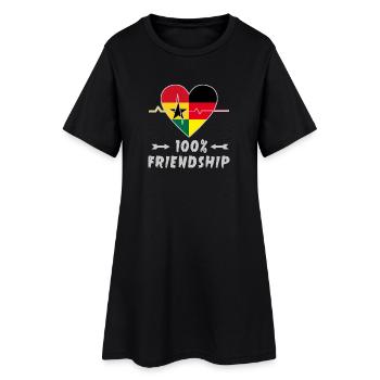Le Ghana et l'Allemagne, une amitié à 100 % - Robe T-shirt Femme - noir - Devant