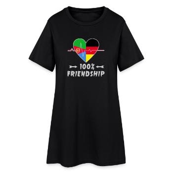 Eritrea und Deutschland 100% Freundschaft - Frauen T-Shirt-Kleid - Schwarz - Vorne