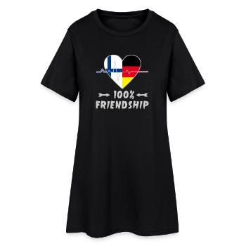100 % amitié entre la Finlande et l'Allemagne - Robe T-shirt Femme - noir - Devant