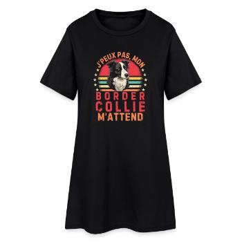 Mon Border collie - Robe T-shirt Femme - noir - Devant
