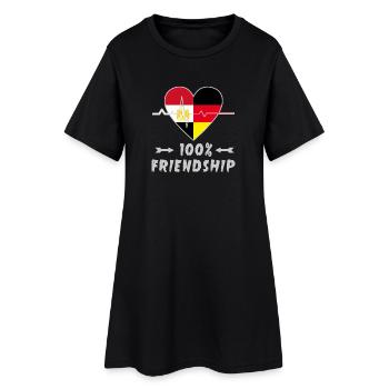 Ägypten und Deutschland 100% Freundschaft - Frauen T-Shirt-Kleid - Schwarz - Vorne
