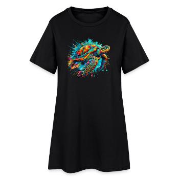 Tortue - Robe T-shirt Femme - noir - Devant