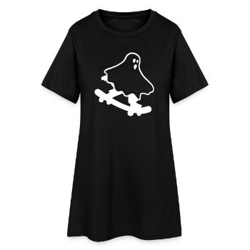 Skateboarding Geist Halloween - Frauen T-Shirt-Kleid - Schwarz - Vorne