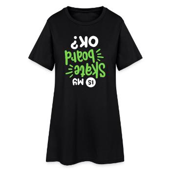 Skateboard Skateboarder Skateboarding - Frauen T-Shirt-Kleid - Schwarz - Vorne