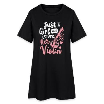 Geige Geigenspielerin - Frauen T-Shirt-Kleid - Schwarz - Vorne