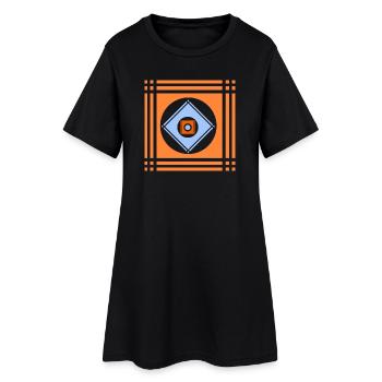 Geometric play of colours in a square - Women’s T-Shirt Dress - black - Front