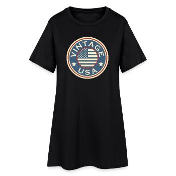 Vintage USA Style Grunge Drapeau américain - Robe T-shirt Femme - noir - Devant