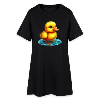 Caneton Canard Canard Canard - Robe T-shirt Femme - noir - Devant