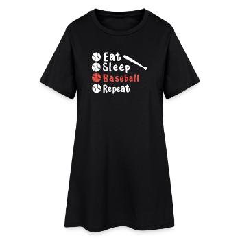 Baseball Baseballspieler - Frauen T-Shirt-Kleid - Schwarz - Vorne