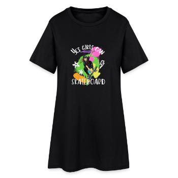 Yes Girls Can Skateboard - Women’s T-Shirt Dress - black - Front