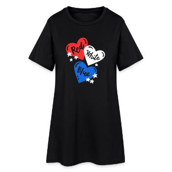 4. Juli USA Flagge Patriotisch - Frauen T-Shirt-Kleid - Schwarz - Vorne