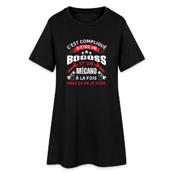 Pas facile d être un bogoss et mécanicien - Robe T-shirt Femme - noir - Devant