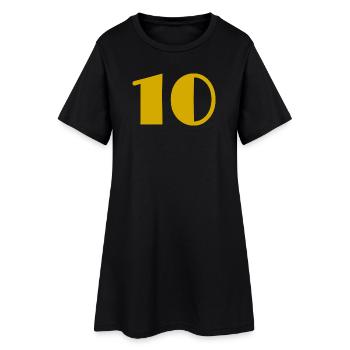 10. 10 ANS. 10e ANNIVERSAIRE. ANNIVERSAIRE 10 ANS. - Robe T-shirt Femme - noir - Devant