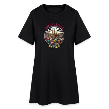 Guadalajara Mexiko Städte Design - Frauen T-Shirt-Kleid - Schwarz - Vorne