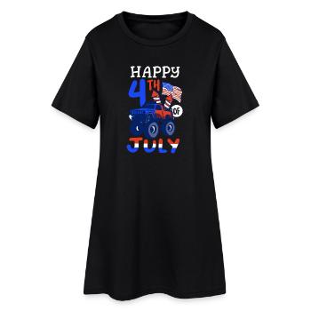 Fröhlichen 4. Juli - Frauen T-Shirt-Kleid - Schwarz - Vorne