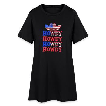 4. Juli Hallo amerikanische Flagge - Frauen T-Shirt-Kleid - Schwarz - Vorne