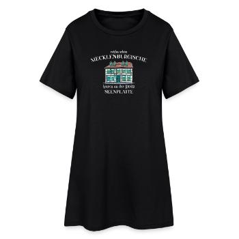Mecklenburgische Seenplatte, Waren an der Müritz - Frauen T-Shirt-Kleid - Schwarz - Vorne