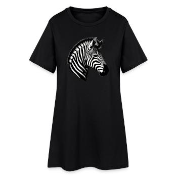 Zèbre - Robe T-shirt Femme - noir - Devant