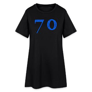 70. 70 JAHRE. 70-JÄHRIGES JUBILÄUM. 70-JÄHRIGES JUBILÄUM. - Frauen T-Shirt-Kleid - Schwarz - Vorne