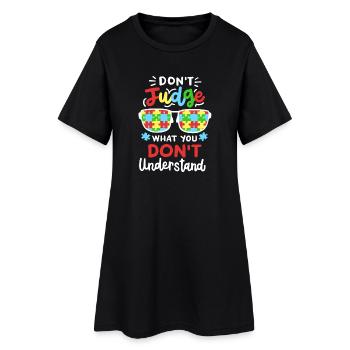 Monat der Aufklärung über Autismus - Frauen T-Shirt-Kleid - Schwarz - Vorne