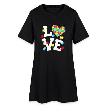 Autismus Bewusstsein - Frauen T-Shirt-Kleid - Schwarz - Vorne