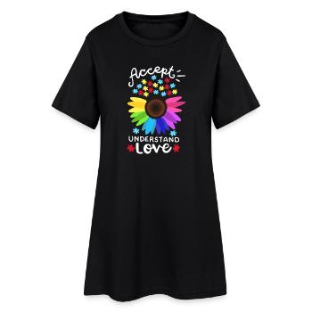 Unterstützung zur Aufklärung über Autismus - Frauen T-Shirt-Kleid - Schwarz - Vorne