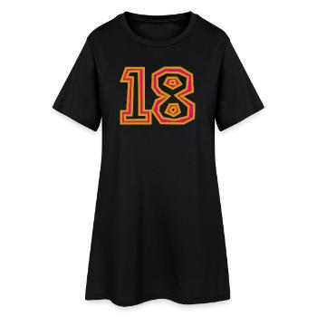 18. 18 ANS. 18e ANNIVERSAIRE. ANNIVERSAIRE 18 ANS. - Robe T-shirt Femme - noir - Devant
