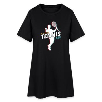 Tennis - Frauen T-Shirt-Kleid - Schwarz - Vorne