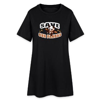Sauvez nos pandas - Robe T-shirt Femme - noir - Devant