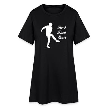 Fußball - Frauen T-Shirt-Kleid - Schwarz - Vorne