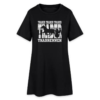 Dekoratives Traber Design - Frauen T-Shirt-Kleid - Schwarz - Vorne