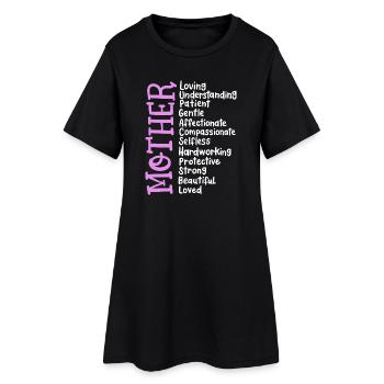 Mutter Muttertag - Frauen T-Shirt-Kleid - Schwarz - Vorne