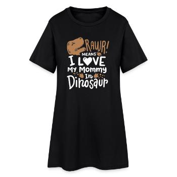 Dinosaurier Muttertag - Frauen T-Shirt-Kleid - Schwarz - Vorne