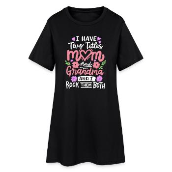 Muttertag für Mama und Oma - Frauen T-Shirt-Kleid - Schwarz - Vorne
