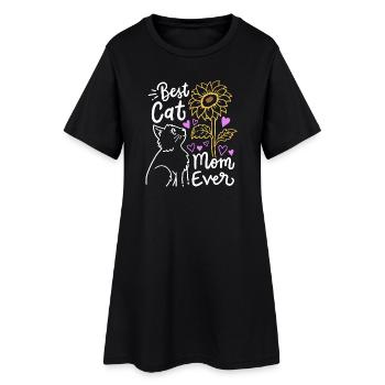 Katzenmama Muttertag - Frauen T-Shirt-Kleid - Schwarz - Vorne