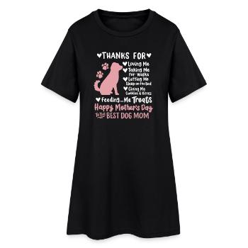 Hundemama Muttertag - Frauen T-Shirt-Kleid - Schwarz - Vorne