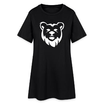 Ours Illustration Bande dessinée Dessin animé Ours Logo Graphique - Robe T-shirt Femme - noir - Devant