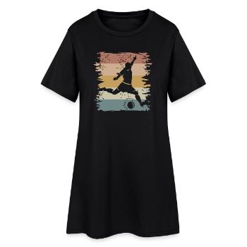 retro Fußball Spieler vintage Fußballer Mannschaft - Frauen T-Shirt-Kleid - Schwarz - Vorne