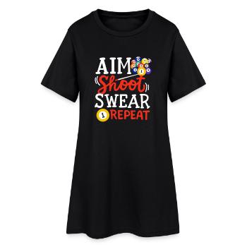 Billardspieler Billard - Frauen T-Shirt-Kleid - Schwarz - Vorne